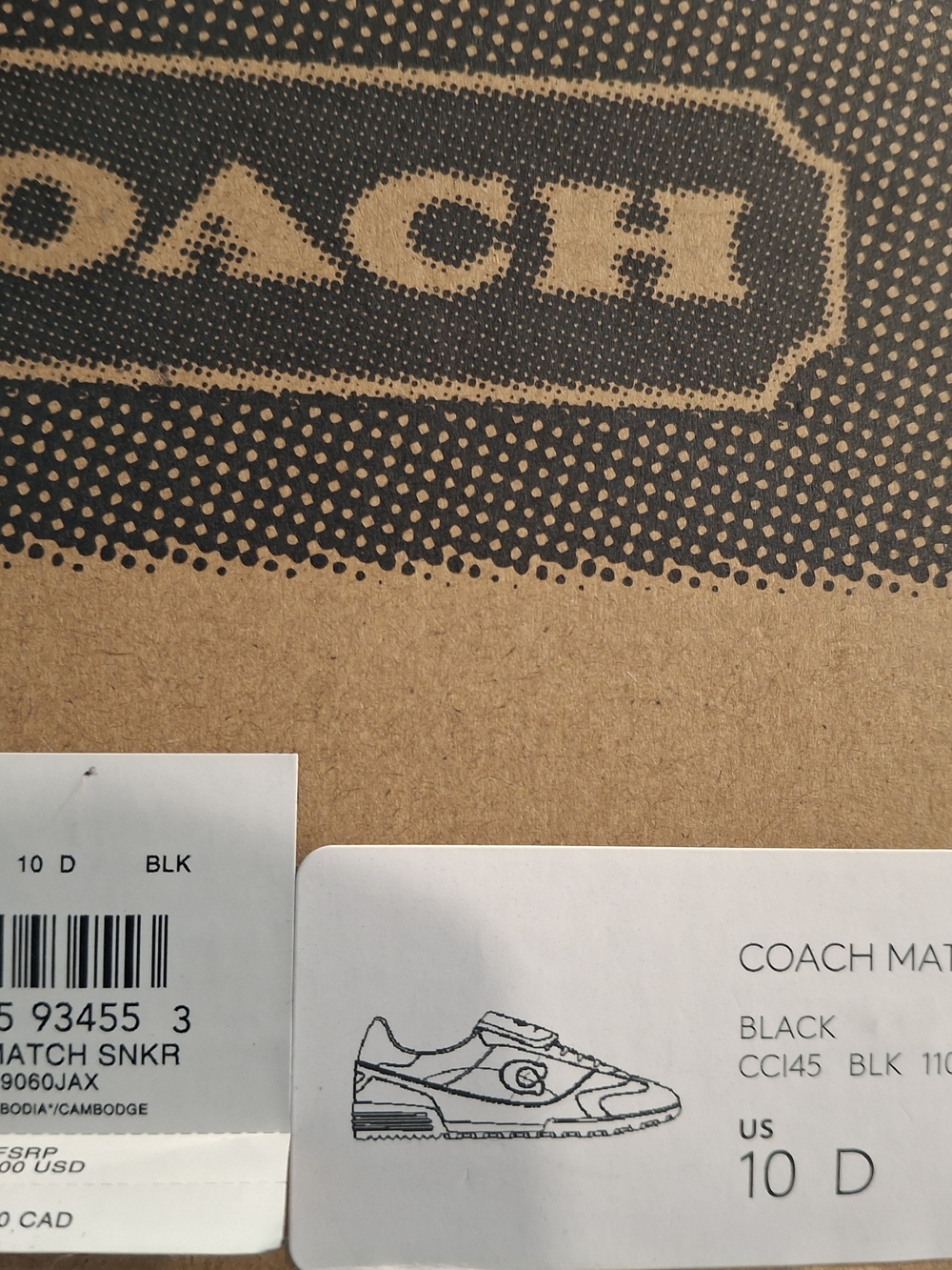 Coach Black Leather Sneakers with Gum Sole - Picture 3 of 6